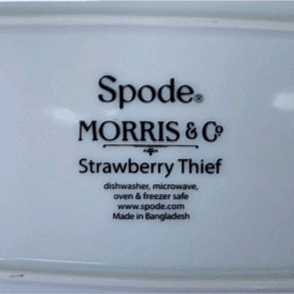 Spode Morris & Co Strawberry Thief Sandwich Dessert Serving Ceramic Serving Tray - Picture 2 of 7